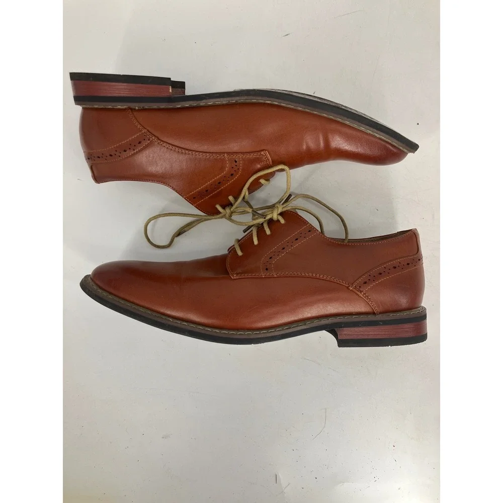 Bruno Marc Derby Oxford Leather Dress Shoes Mens 10 Tan Lace Up Prince 16